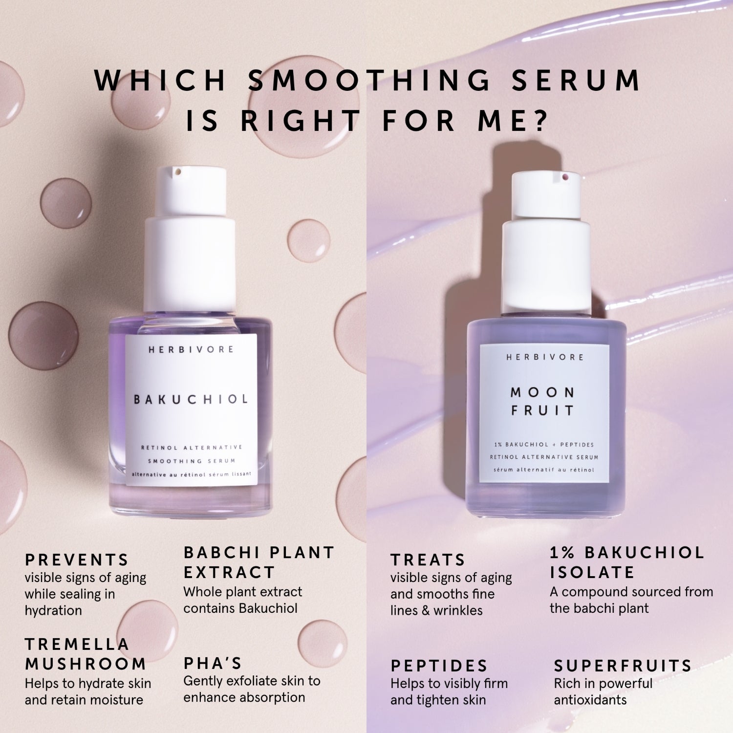 MOON FRUIT 1% Bakuchiol + Peptides Retinol Alternative Serum | Herbivore Botanicals