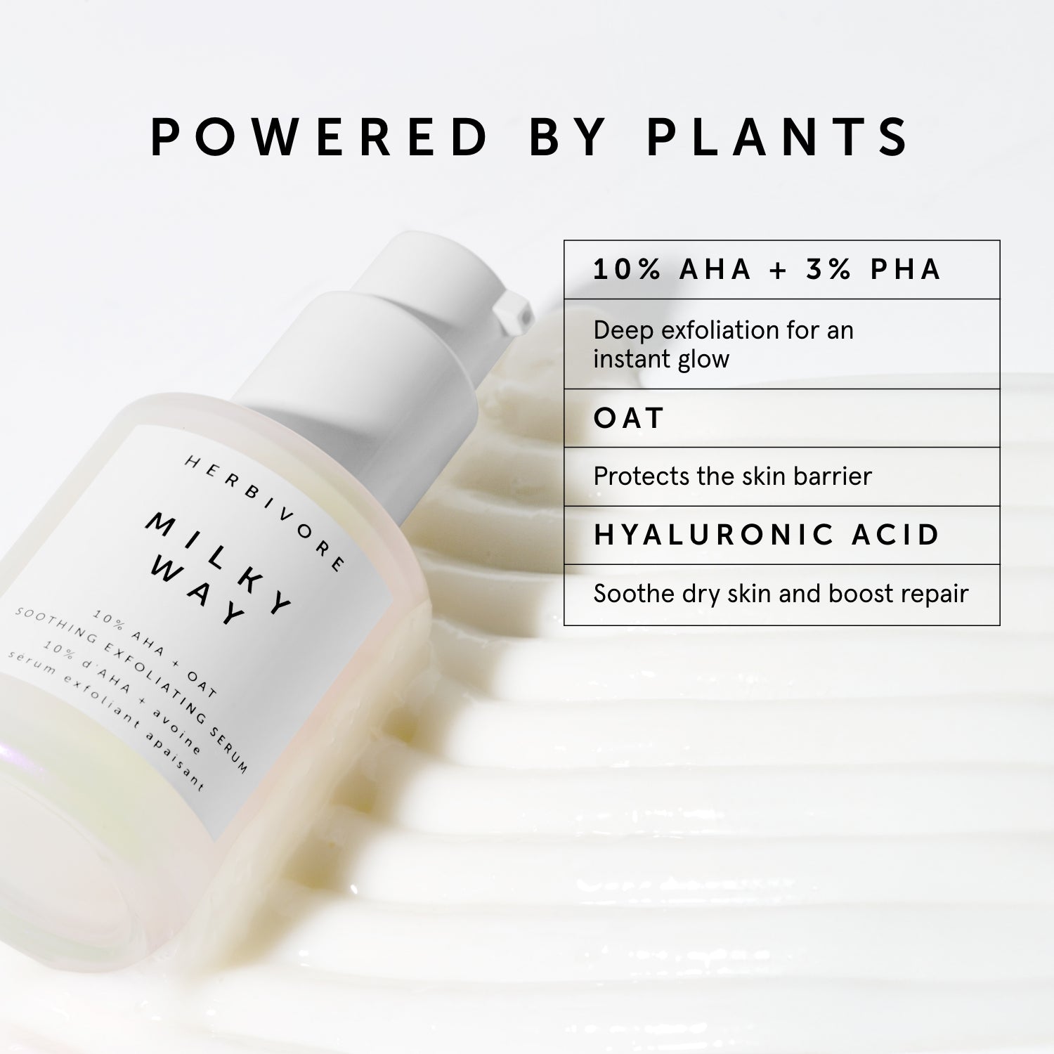 MILKY WAY 10% AHA + Oat Soothing Exfoliating Serum | Herbivore Botanicals