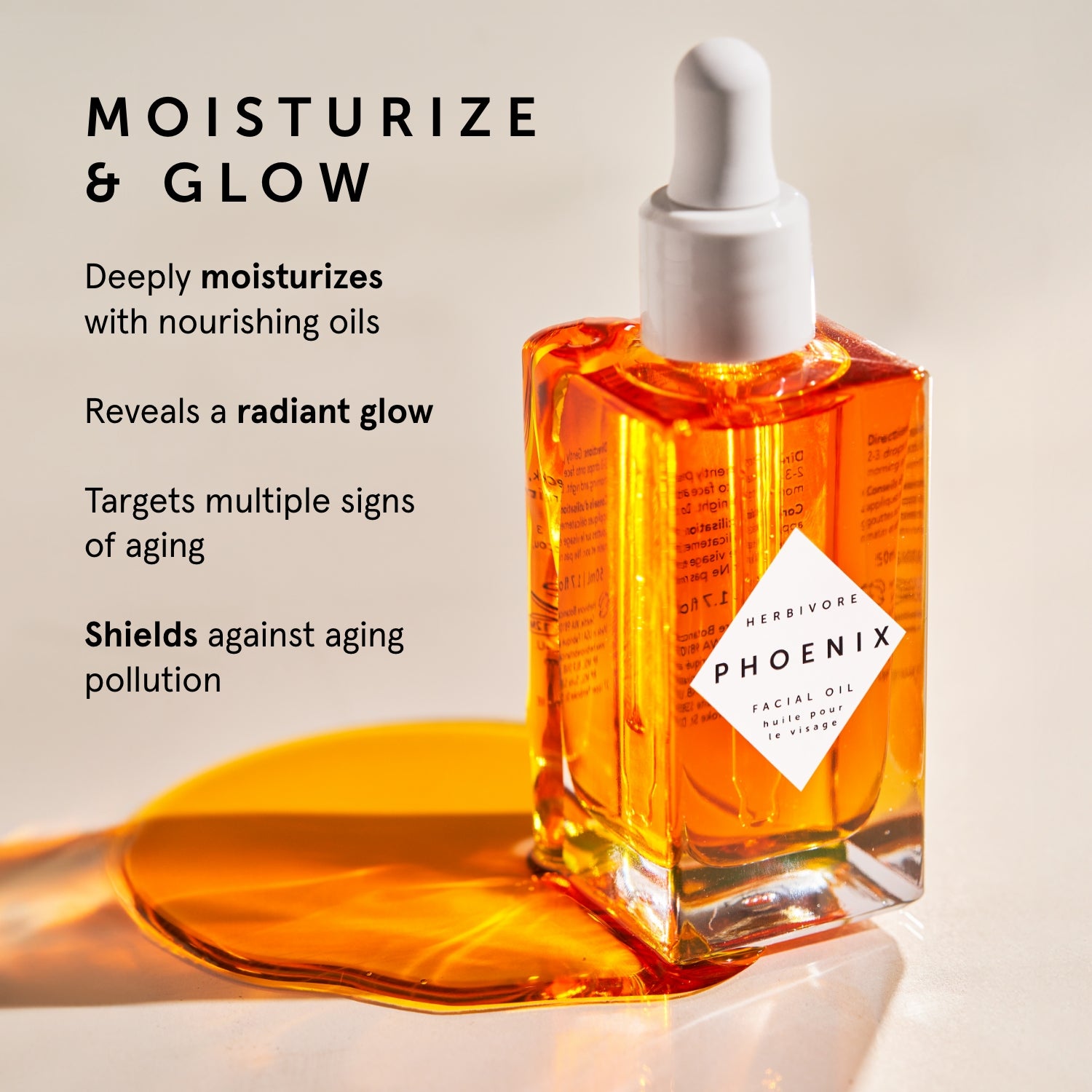 PHOENIX Rosehip Anti-Aging Face Oil - For Dry Skin | Herbivore Botanicals