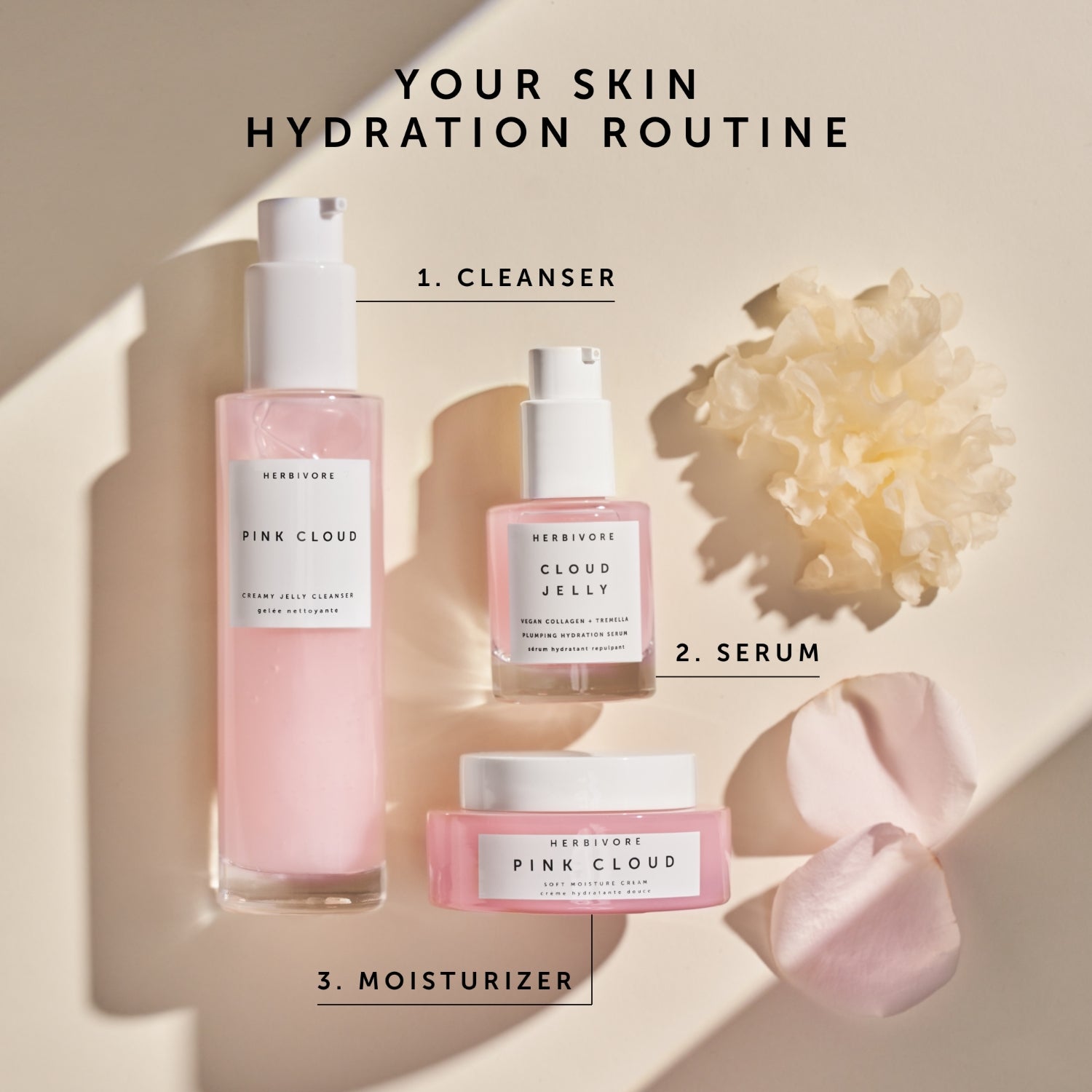 PINK CLOUD Rosewater + Tremella Creamy Jelly Cleanser | Herbivore Botanicals