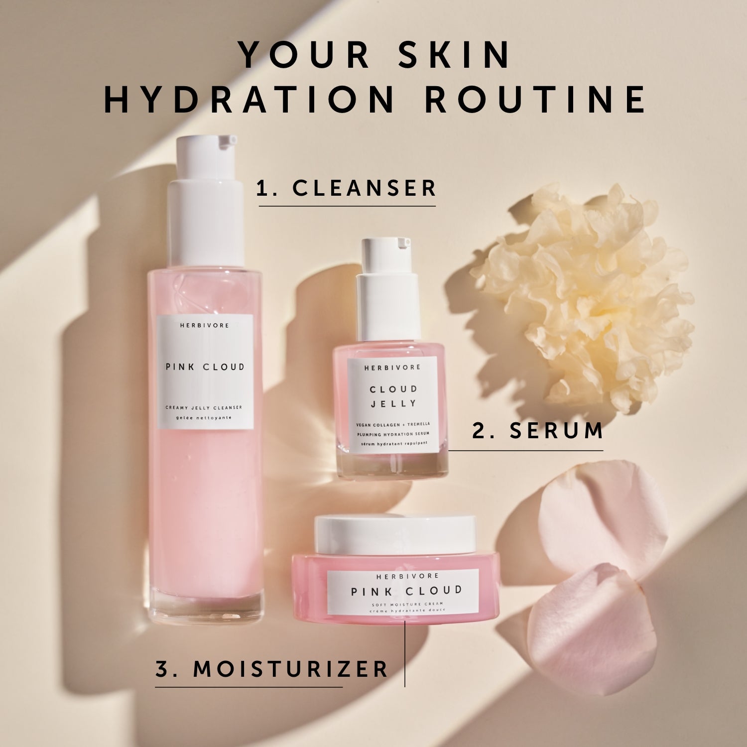 PINK CLOUD Rosewater + Tremella Creamy Jelly Cleanser | Herbivore Botanicals