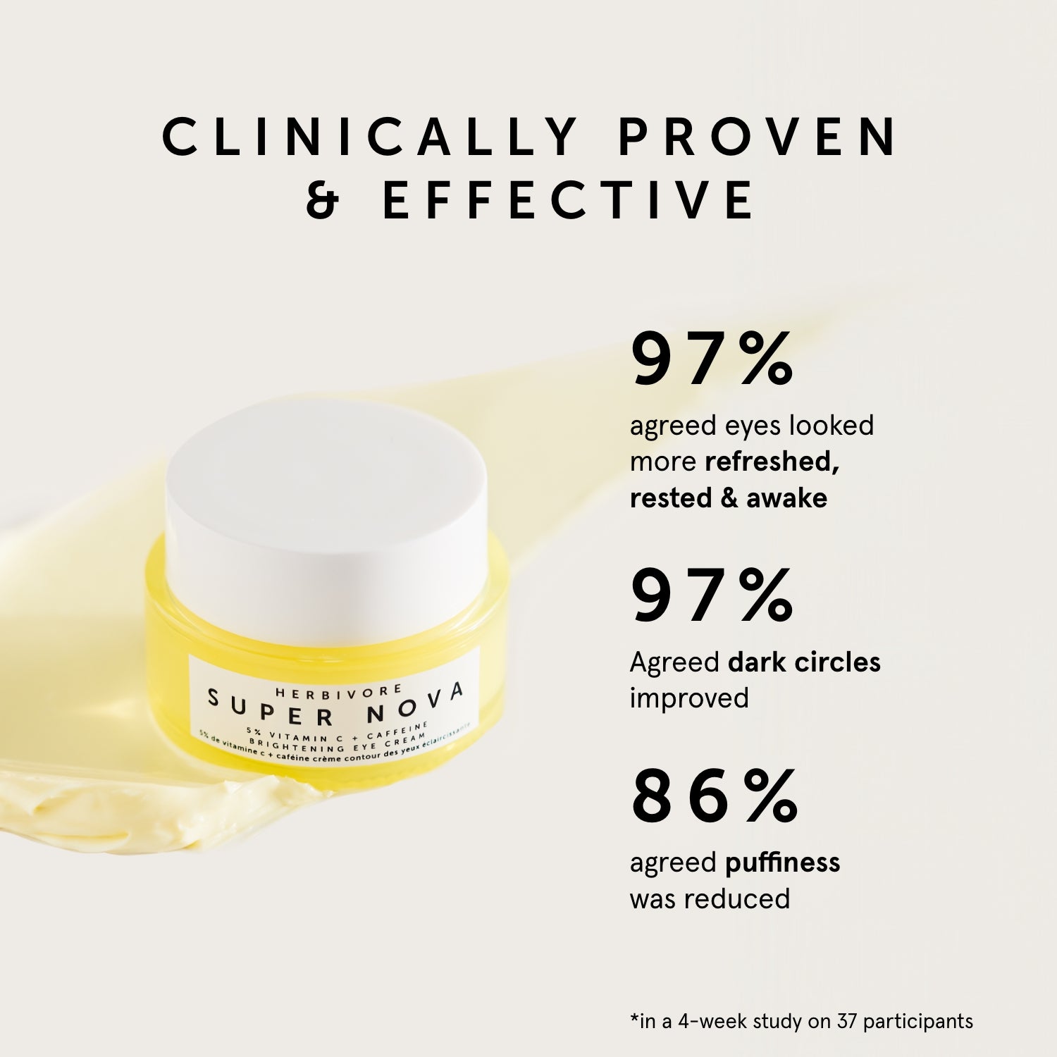 SUPER NOVA 5% Vitamin C + Caffeine Brightening Eye Cream | Herbivore Botanicals